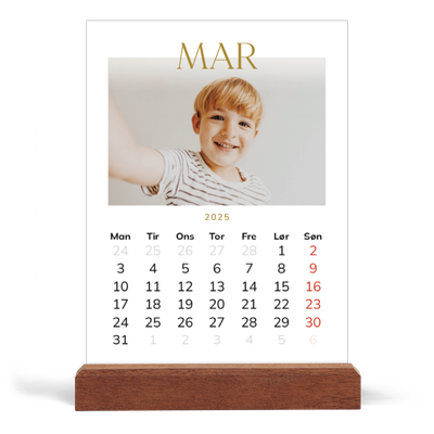 Staffeli kalender - stående  — Guld stor skrift [Marts]