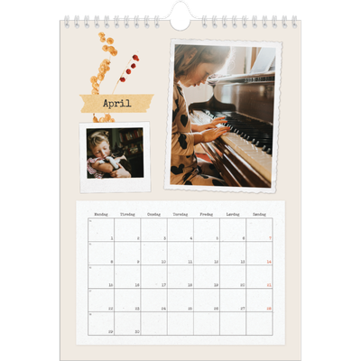 Fotokalender A4 (20 x 30 cm) — Vintage scrapbooking [April]