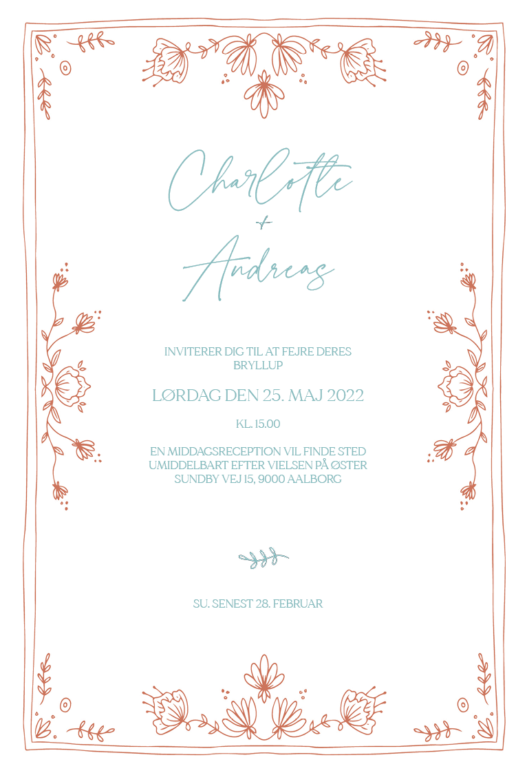 Invitationer — Blomstertegninger