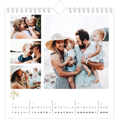 Årskalender kvadratisk — Håndskrevet måned [April]