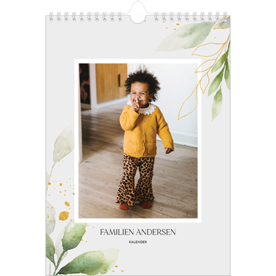 Fotokalender A4 (20 x 30 cm) — Naturlig akvarel [kalender forside]