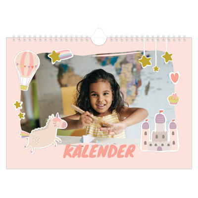 Fotokalender A4 — Regnbue enhjørning [kalender forside]