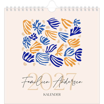Årskalender kvadratisk — Minimalistisk koral [kalender forside]