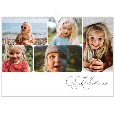 A3 Foto Kalender — Øjebliksbilleder og skrift [kalender forside]