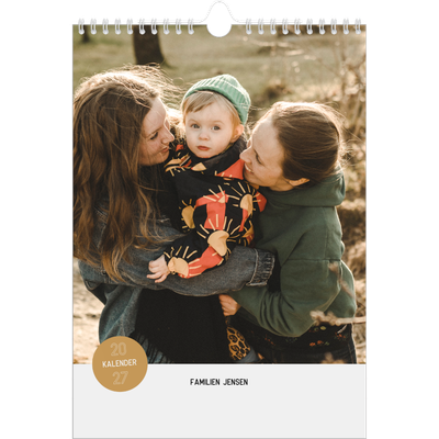 Fotokalender A4 (20 x 30 cm) — Fotoklistermærke [kalender forside]