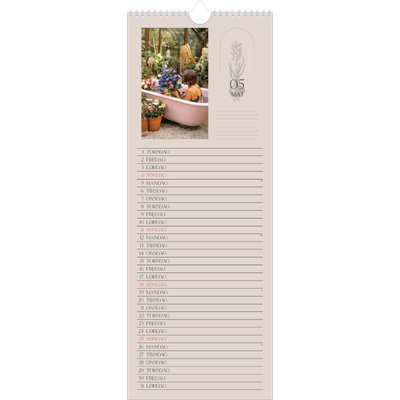 Køkkenkalender  — Enkel botanisk [kalender forside]