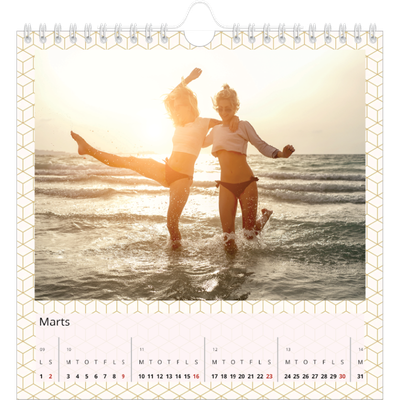 Årskalender kvadratisk — Geometrisk [Marts]