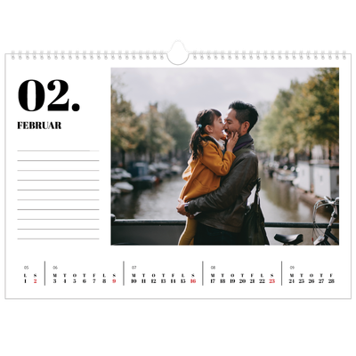 A3 Foto Kalender — Serif og øjeblikke [Februar]
