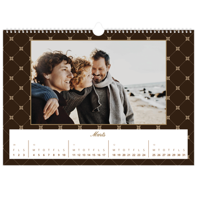 A3 Foto Kalender — Vintage monokrom [Marts]