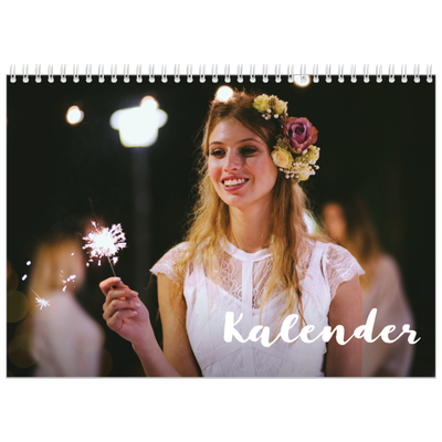 Fotokalender A4 dobbelt (30 x 40 cm) — Simpel skrift [kalender forside]