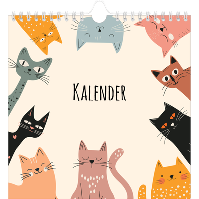 Årskalender kvadratisk — Kattepoter og kruseduller [kalender forside]