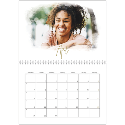 Fotokalender A4 dobbelt (30 x 40 cm) — Diffuse billederammer [April]