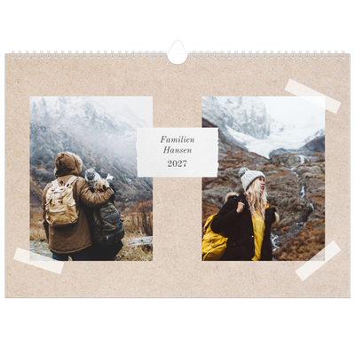 A3 Foto Kalender — Naturlig familiekalender - Familie på 5 [kalender forside]
