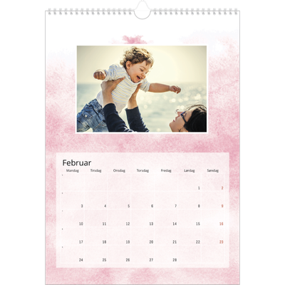 Årskalender A3 — Akvarel baggrunde [Februar]