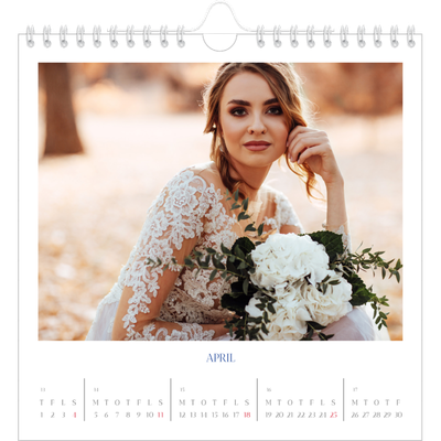 Årskalender kvadratisk — Klassisk kobolt [April]