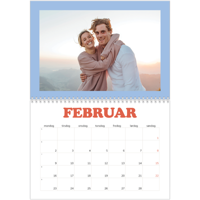 Fotokalender A4 dobbelt (30 x 40 cm) — Retro rammer [Februar]