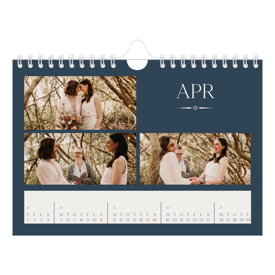 A5 Foto Kalender — Skifer & seriffer [April]