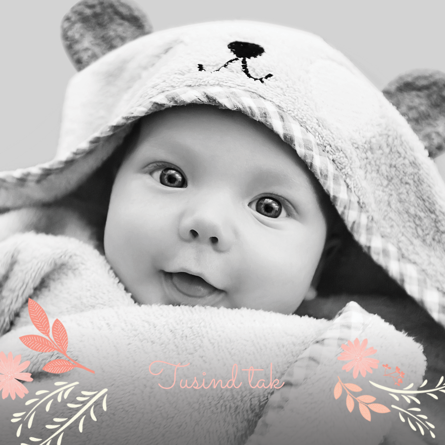 Takkekort — Blomsterbaby