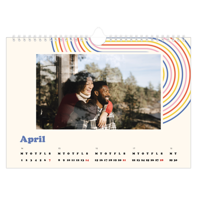 Fotokalender A4 — Retro striber [April]