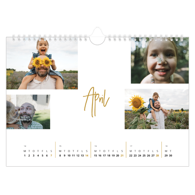Fotokalender A4 — Guldstift [April]