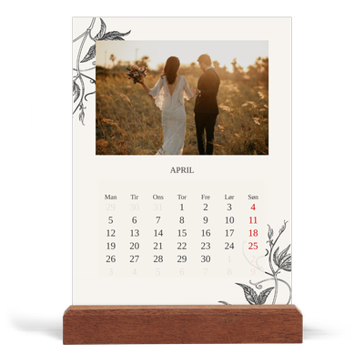 Staffeli kalender - stående  — Blek & blomst [April]