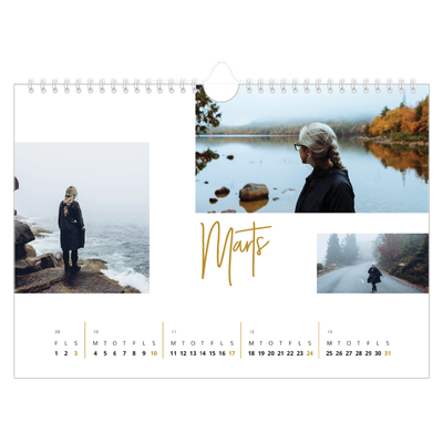 Fotokalender A4 — Guldstift [Marts]