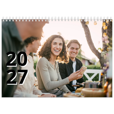 Fotokalender A4 dobbelt (30 x 40 cm) — Bogstav og tal [kalender forside]