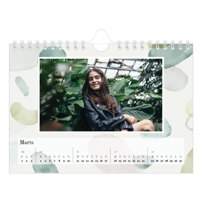 A5 Foto Kalender — Akvarelspot [Marts]