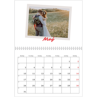 Fotokalender A4 dobbelt (30 x 40 cm) — Signeret tryk [Maj]