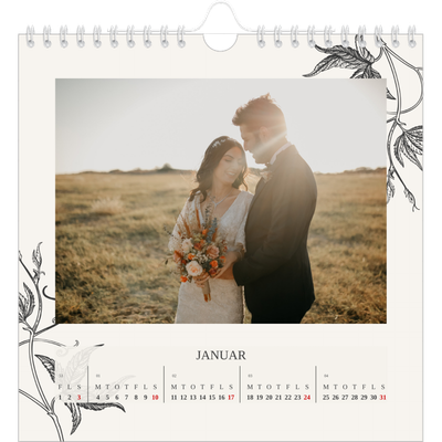Årskalender kvadratisk — Blek & blomst [Januar]