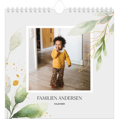 Årskalender kvadratisk — Naturlig akvarel [kalender forside]