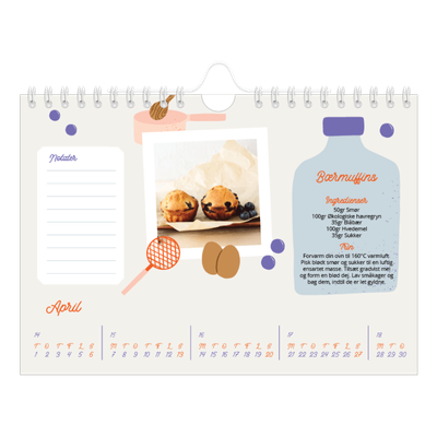 A5 Foto Kalender — Året i opskrifter [April]