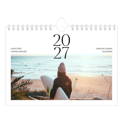 A5 Foto Kalender — Surfing i solnedgangen [kalender forside]