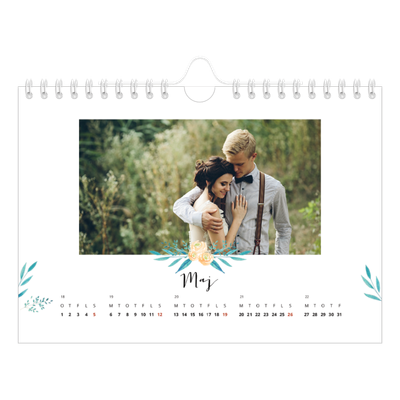 A5 Foto Kalender — Blomsterillustrationer [kalender forside]