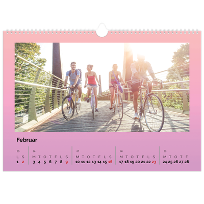 A3 Foto Kalender — Pastelfarver [Februar]