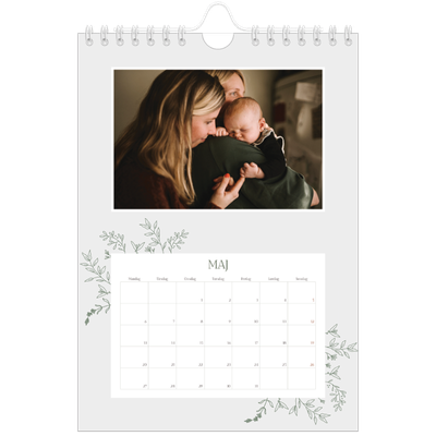 A5 Foto Kalender — Håndtegnet blomster [kalender forside]