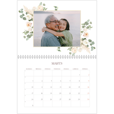 Fotokalender A4 dobbelt (30 x 40 cm) — Bohemsk stil [Marts]