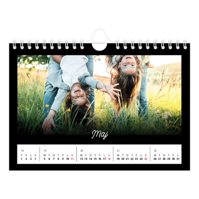A5 Foto Kalender — Sort minimal [kalender forside]