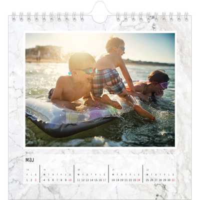 Årskalender kvadratisk — Marmorbaggrunde [kalender forside]