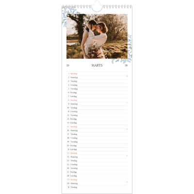 Køkkenkalender  — Elegant blomstret [Marts]