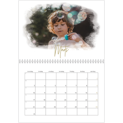 Fotokalender A4 dobbelt (30 x 40 cm) — Diffuse billederammer [Marts]