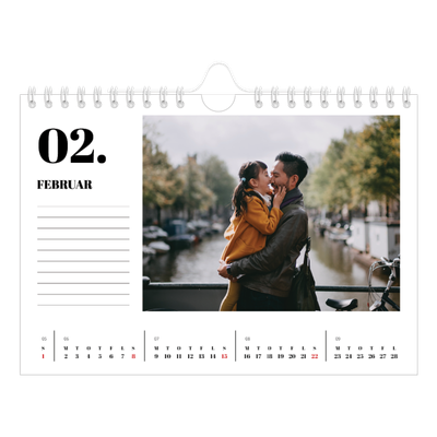 A5 Foto Kalender — Serif og øjeblikke [Februar]