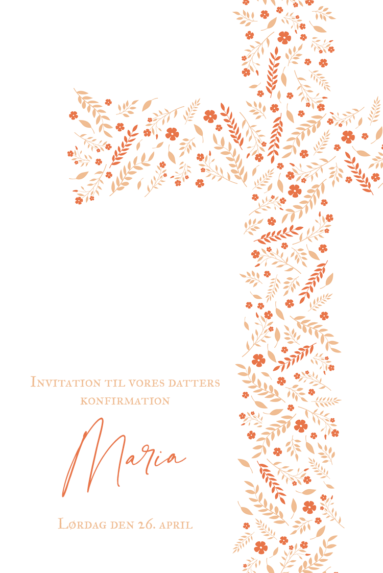 Invitationer — Blomsterkors fersken