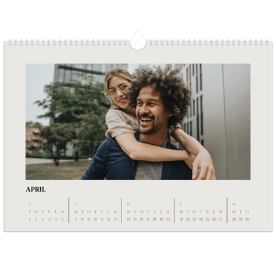 A3 Foto Kalender — Simpelt og moderne [April]
