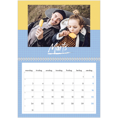 Fotokalender A4 dobbelt (30 x 40 cm) — Farverig kalender [Marts]