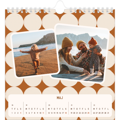 Årskalender kvadratisk — Retro mønstre [kalender forside]