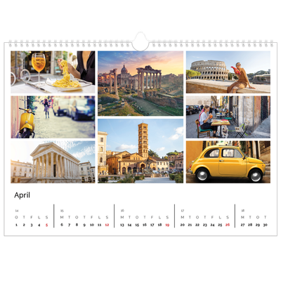 A3 Foto Kalender — Billedgitter [April]