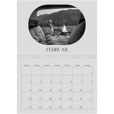 Fotokalender A4 dobbelt (30 x 40 cm) — Den åbne vej [Februar]