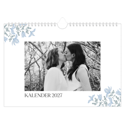 Fotokalender A4 — Elegant blomstret [kalender forside]