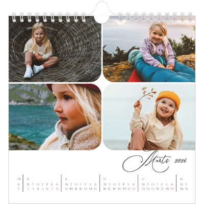 Årskalender kvadratisk — Øjebliksbilleder og skrift [Marts]